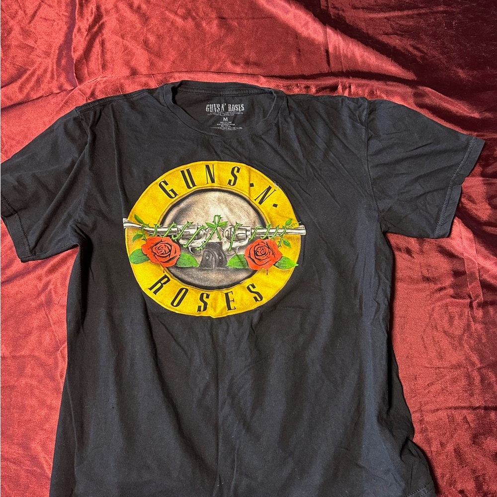 Guns N’ Roses Bullet Roses Logo Band T-Shirt Black Size Medium